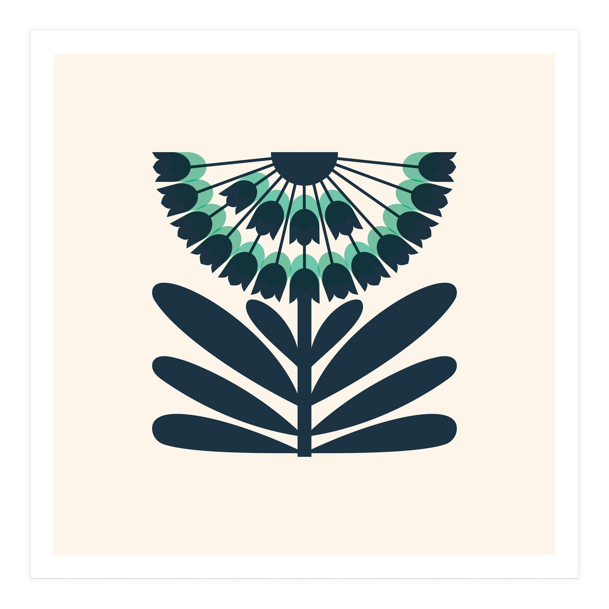 Blue Retro Allium  (Print Only)