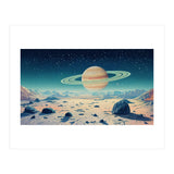 Alien Horizon: Saturn-Inspired Planetary Landscape (Print Only) thumbnail