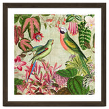 Exotic Lush Rainforest With Colorful Parrots And Flowers thumbnail