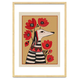 Striped Dog With Poppies thumbnail