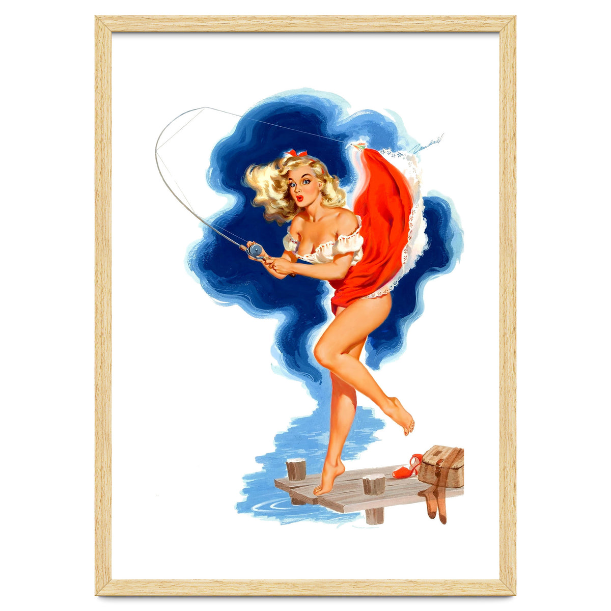 Pinup Sexy Girl And A Fishing Accident