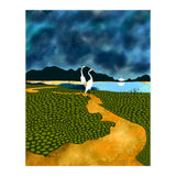 Great Egrets On Honeymoon Island, Heron Wildlife Painting Nature Landscape, Travel Dark Scenic Birds Love Animals Lake Bohemian (Print Only) thumbnail