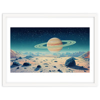 Alien Horizon: Saturn-Inspired Planetary Landscape