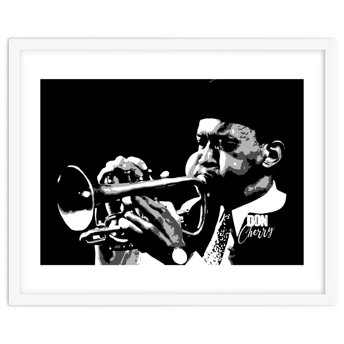 Don Cherry American Jazz Trumpeter in Grayscale