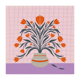 Tulips in a vase - orange and violet (Print Only) thumbnail