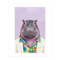 Hippopotamus in Gangster Havana Shirt (Print Only)