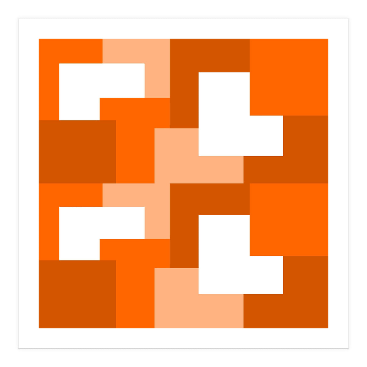 Orange Abstract Square Tiles (Print Only)