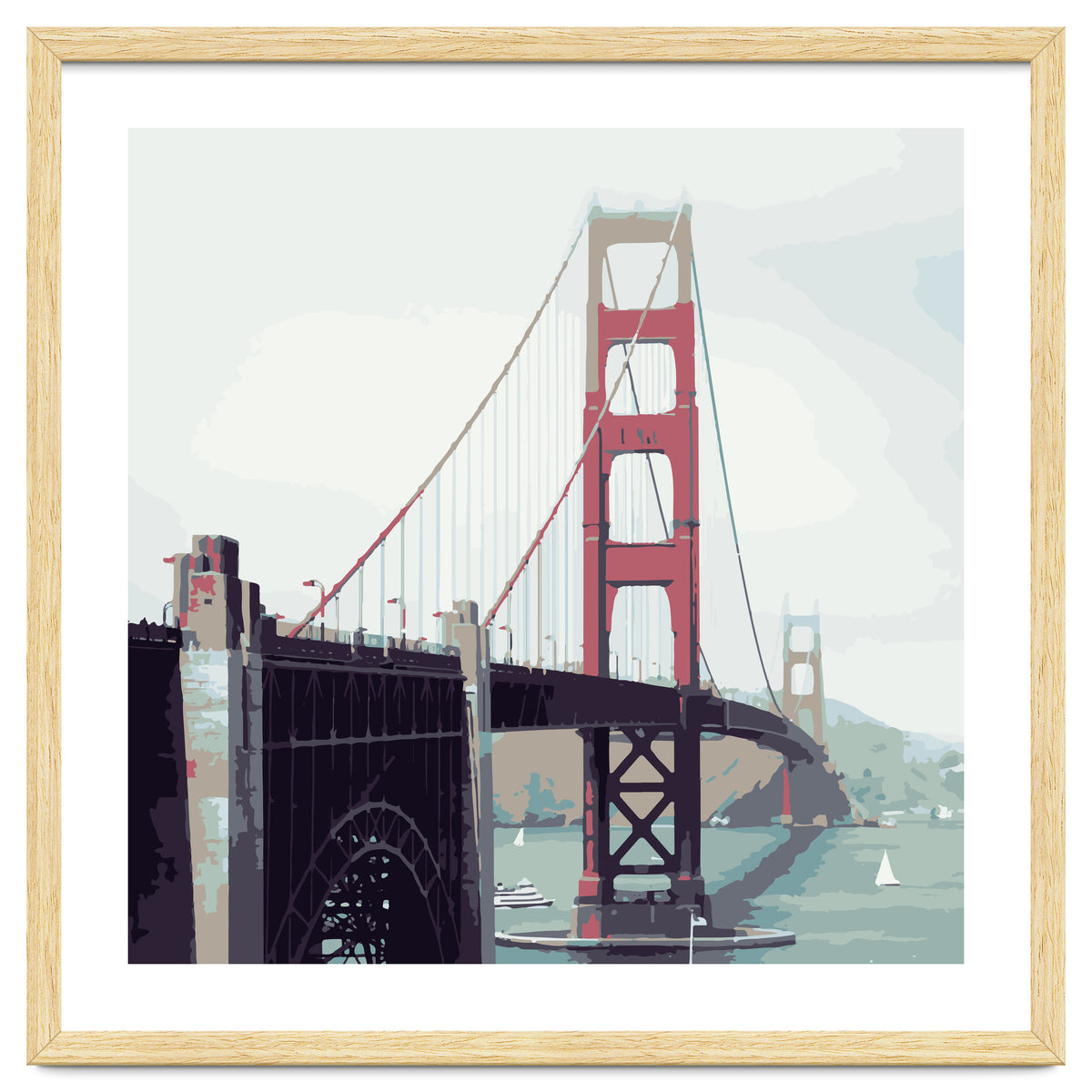 Golden Gate Watercolor Art