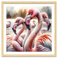 Watercolor Flamingos
