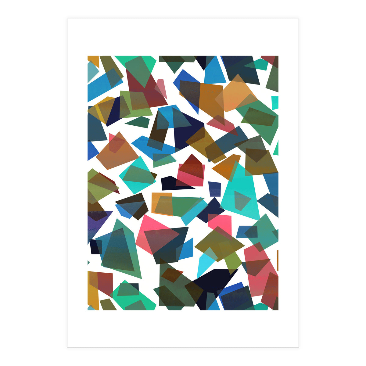Geometric Squares Collage Colorful (Print Only)