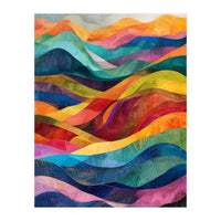 Vibrant Abstract Ribbon Landscape Art (Print Only)