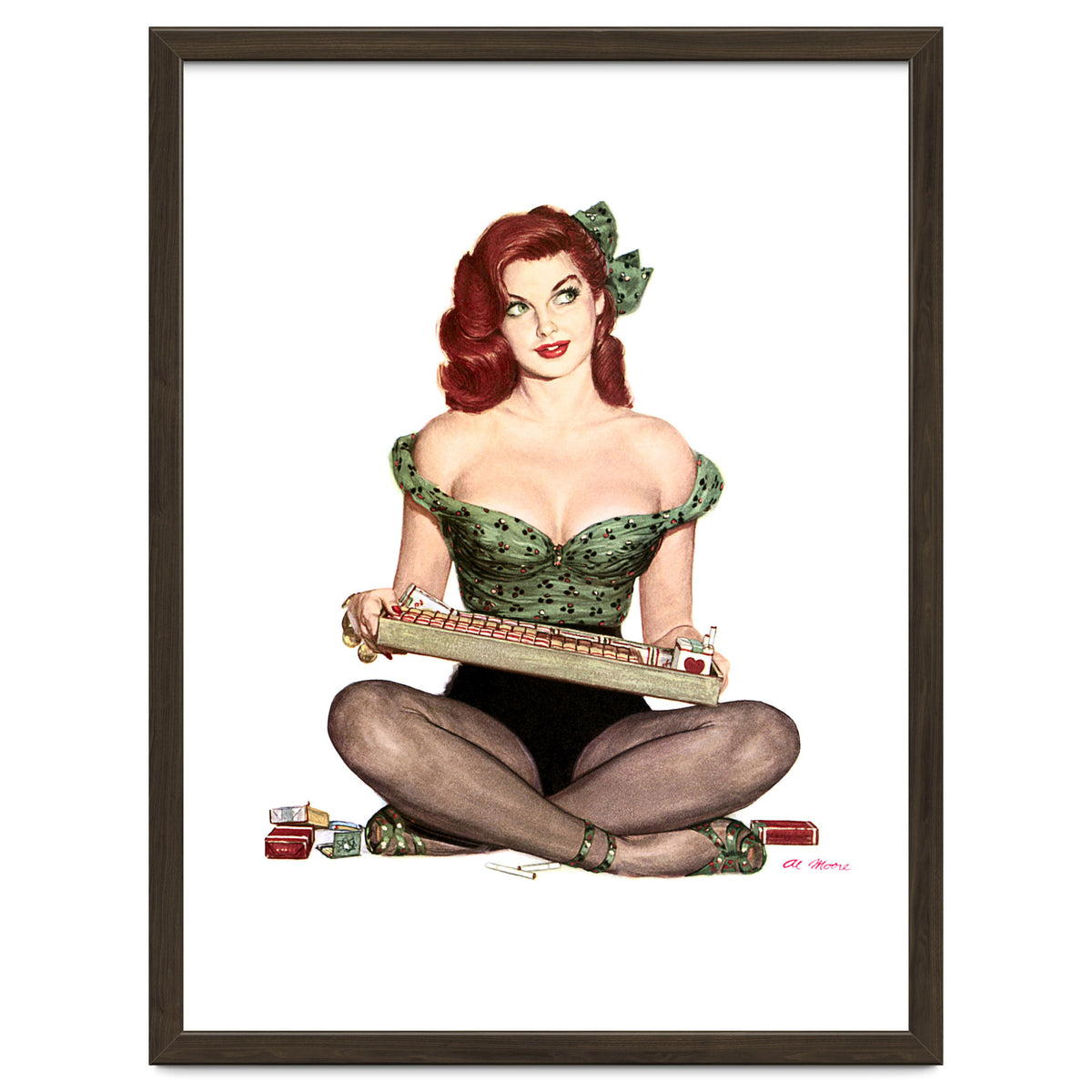 Pinup Sexy Girl Selling Cigarettes
