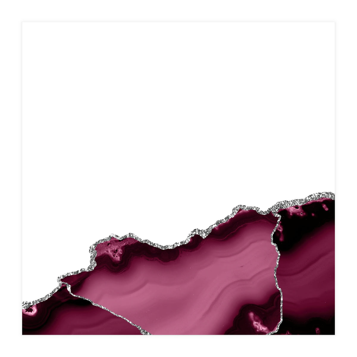 Burgundy & Silver Agate Texture 13  (Print Only)