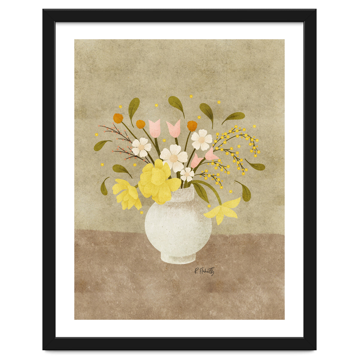 Spring Vase Of Tulips