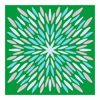 Petal Burst - green, blue, beige (Print Only)