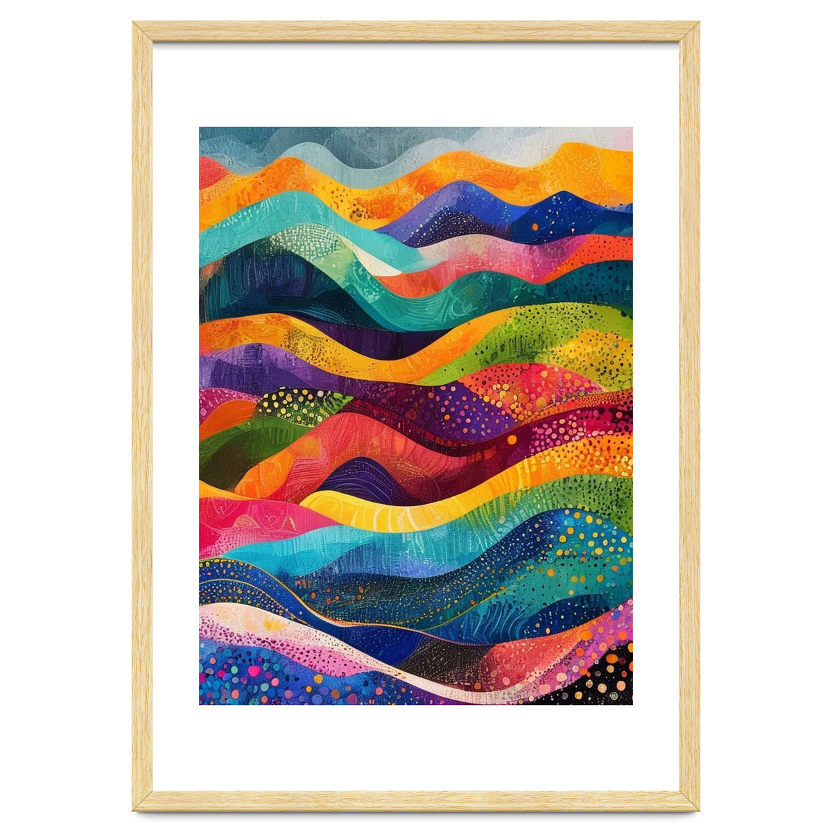 Abstract Rainbow Rolling Hills Landscape