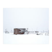 Barn in the winter snowscape (Print Only)