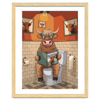 Highland Cow On The Toilet