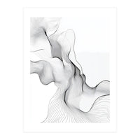 Abstract Black And White Flowing Lines (Print Only)