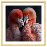 Two Flamingos Together Showing Affection thumbnail