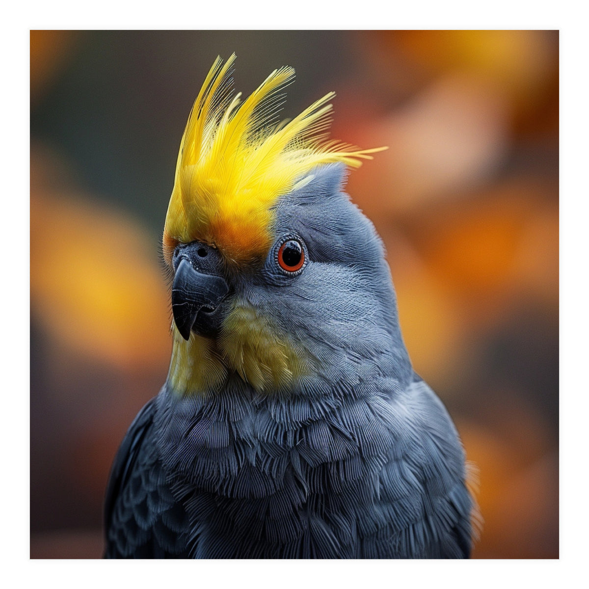 Close-up Portrait of a Yellow Cockatoo in the Wild. (Print Only)