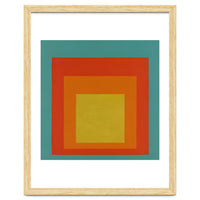 JOSEF ALBERS - HOMAGE TO THE SQUARE GREEN RED YELLOW ORANGE