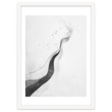 Abstract Black And White Ink Flowing Lines With Splatter thumbnail