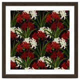 Red and White Spider Lily Flower Print Elegant Botanical Japanese Inspired Floral Artwork thumbnail