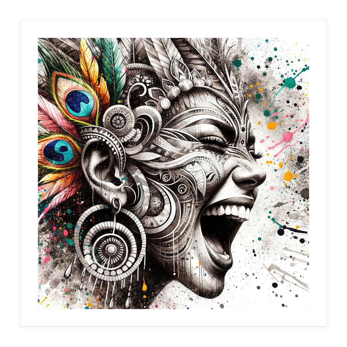 Carnival Scream Portrait (Print Only)