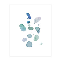 Watercolor Aqua Abstract Spots I (Print Only)