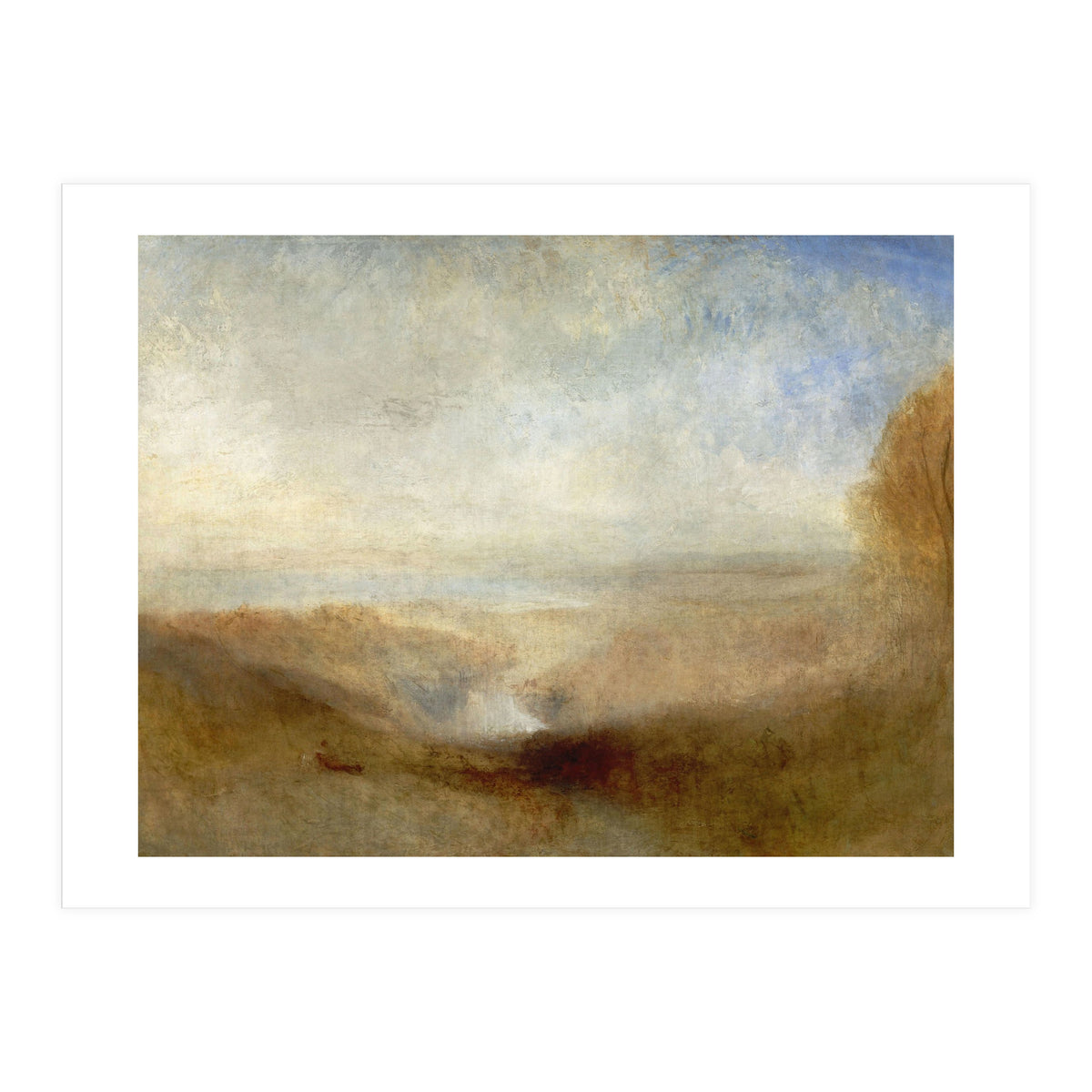 'Landscape with a River and a Bay in the Background', 1835, Oil on canvas, 123 x 93 cm. (Print Only)