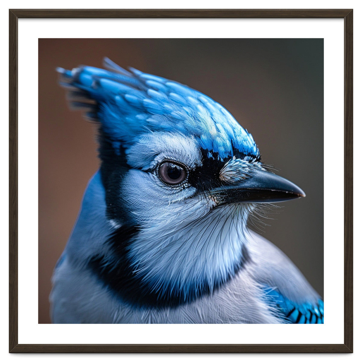 Close Up Portrait Of A Blue Jay Bird