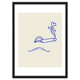Smoked Love, Line Art Drawing Sketch, Minimalism Doodle Woman Cigarette Cigar Smoke, Eclectic Bohemian Framed thumbnail