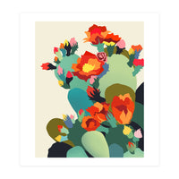 How Cactus Got Its Groove Back, Botanical Plants Vintage Illustration, Nature Colorful Desert Bohemian, Eclectic Leaves Succulent Floral (Print Only)