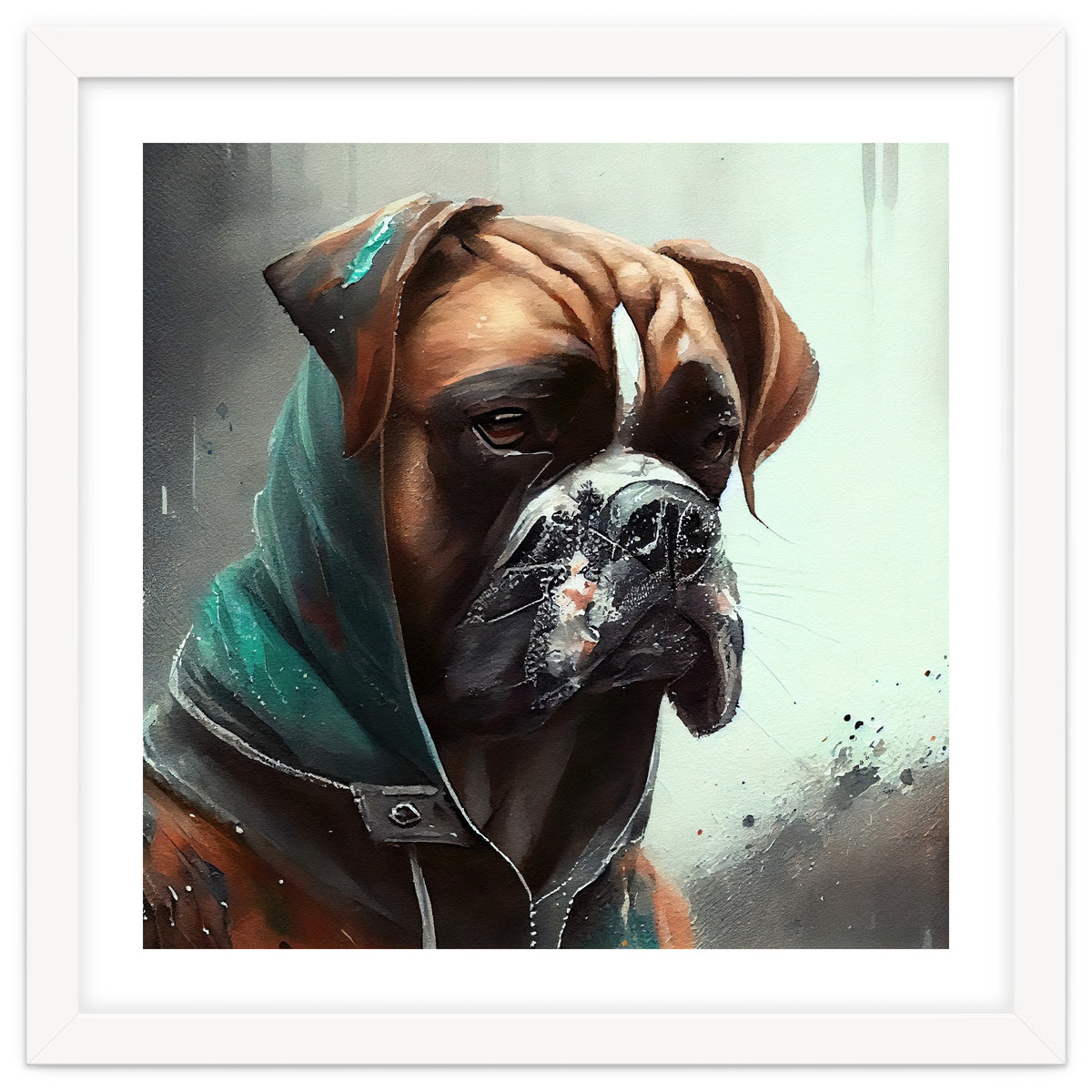 Watercolor Boxer Dog