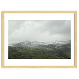Snow-covered green mountains - Iceland thumbnail