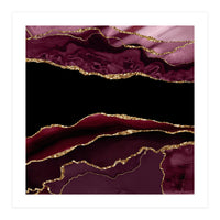 Burgundy & Gold Agate Texture 11 (Print Only)