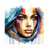 Vivid Warrior Spirit Watercolor Portrait (Print Only) thumbnail