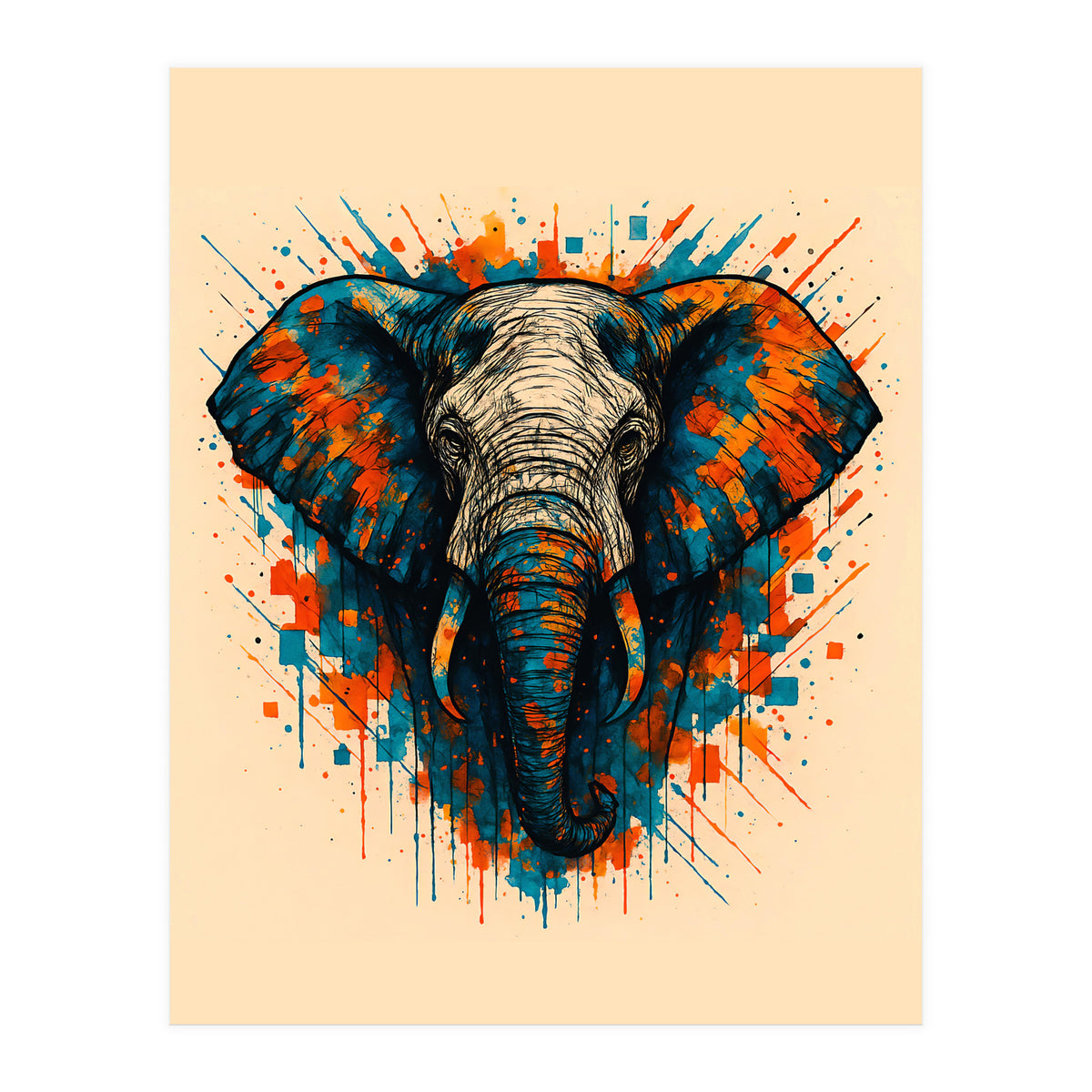 Elephant Animal Watercolor (Print Only)