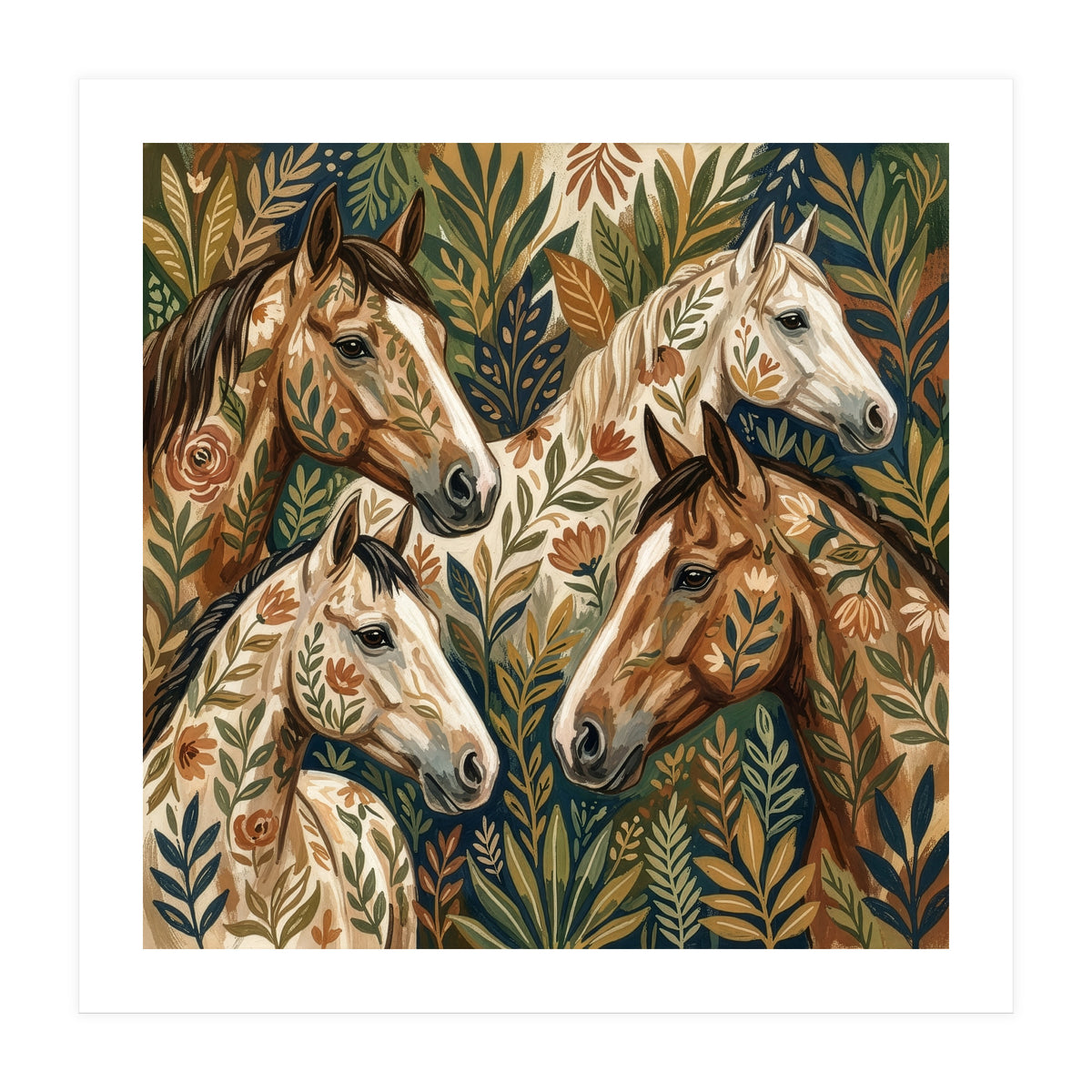 Equestrian Floral Harmony (Print Only)
