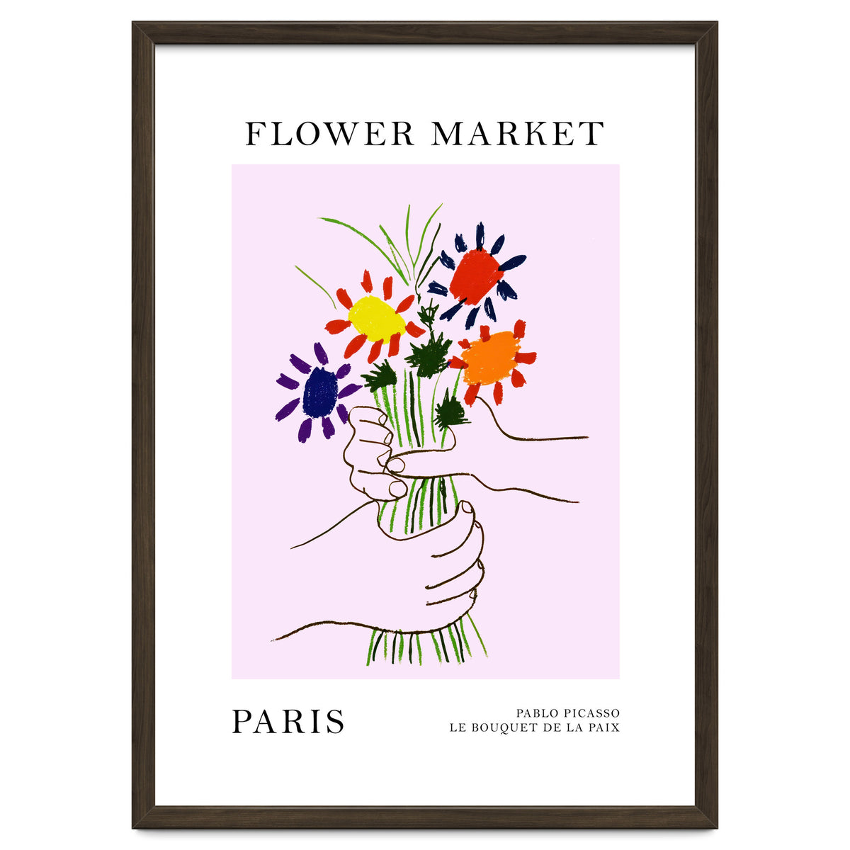 Paris Flower Market Picasso Style Art