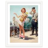 Sexy Pinup Shopping Girl And A Sudden Wind thumbnail