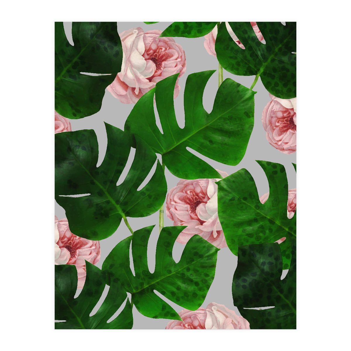 Monstera & Rose Pattern (Print Only)