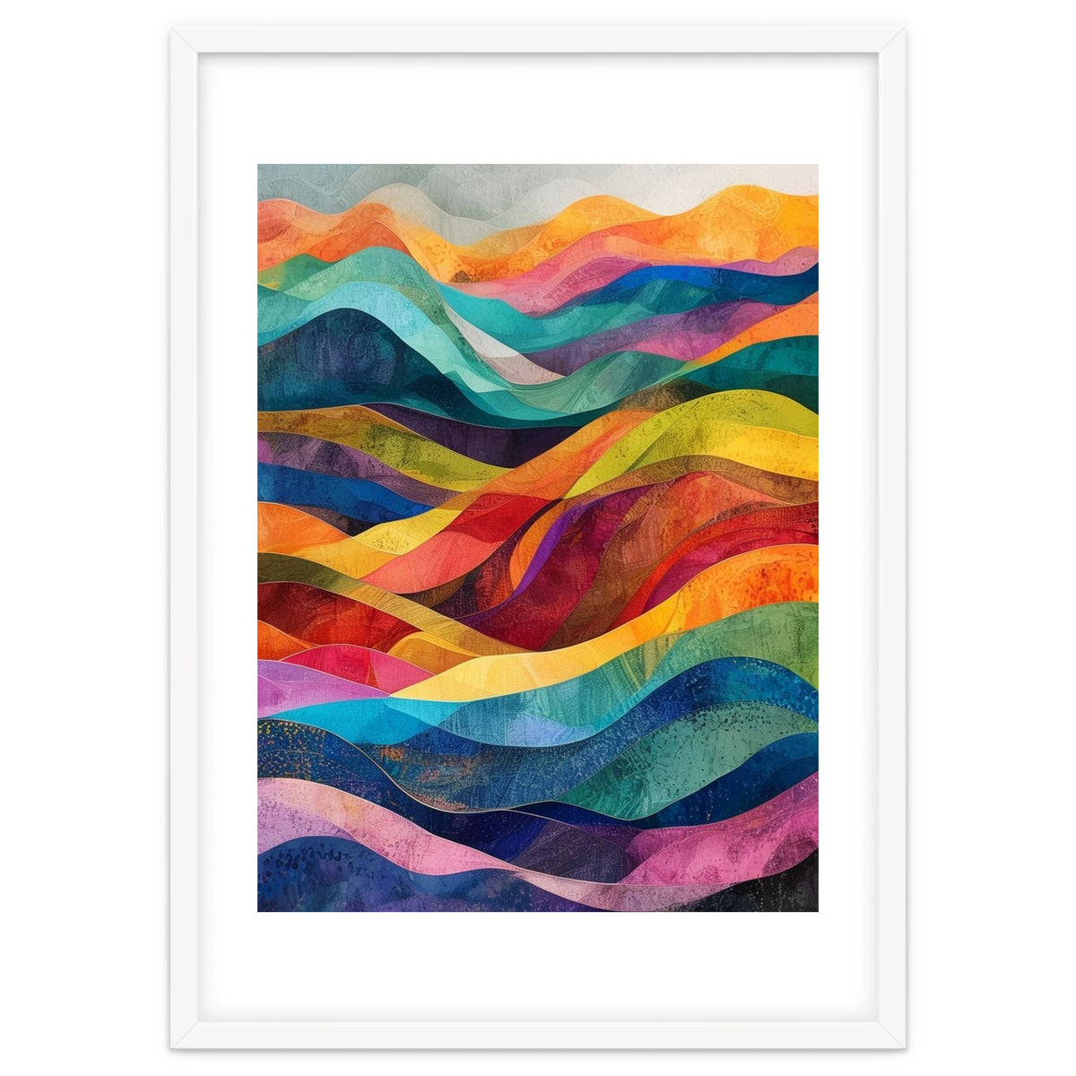 Vibrant Abstract Ribbon Landscape Art