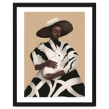 Woman In Stripes Holding A White Rabbit thumbnail