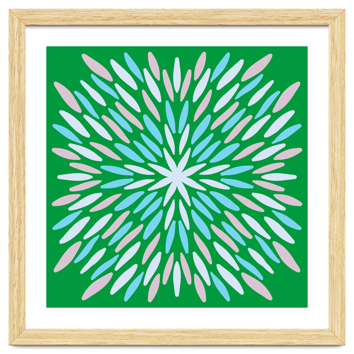 Petal Burst - green, blue, beige