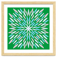 Petal Burst - green, blue, beige