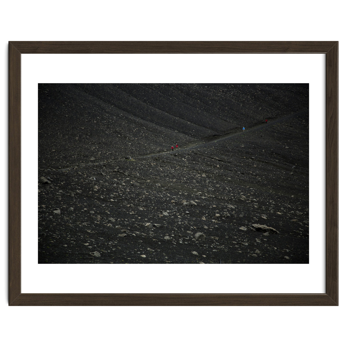 Kids running down from the volcano - Iceland