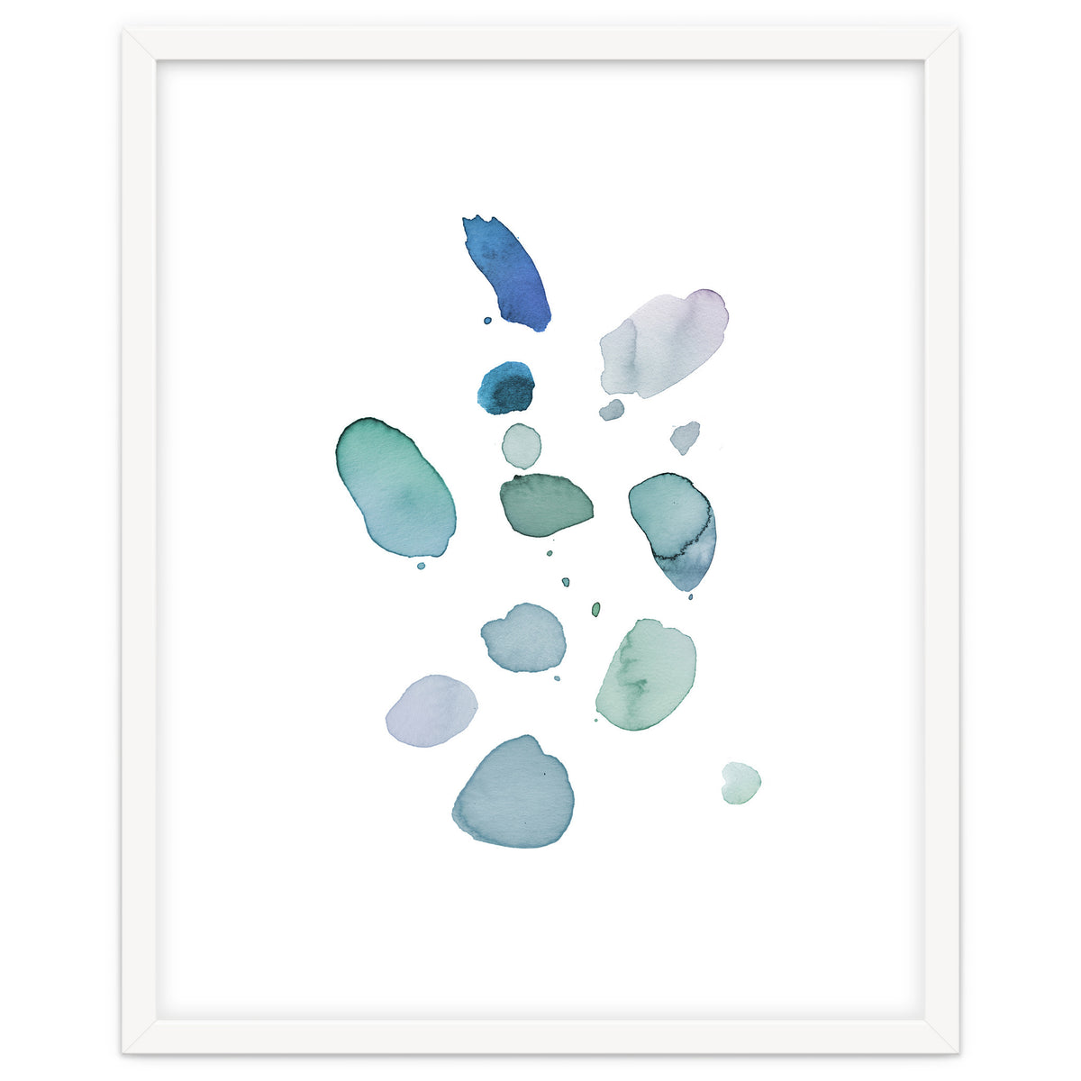 Watercolor Aqua Abstract Spots I