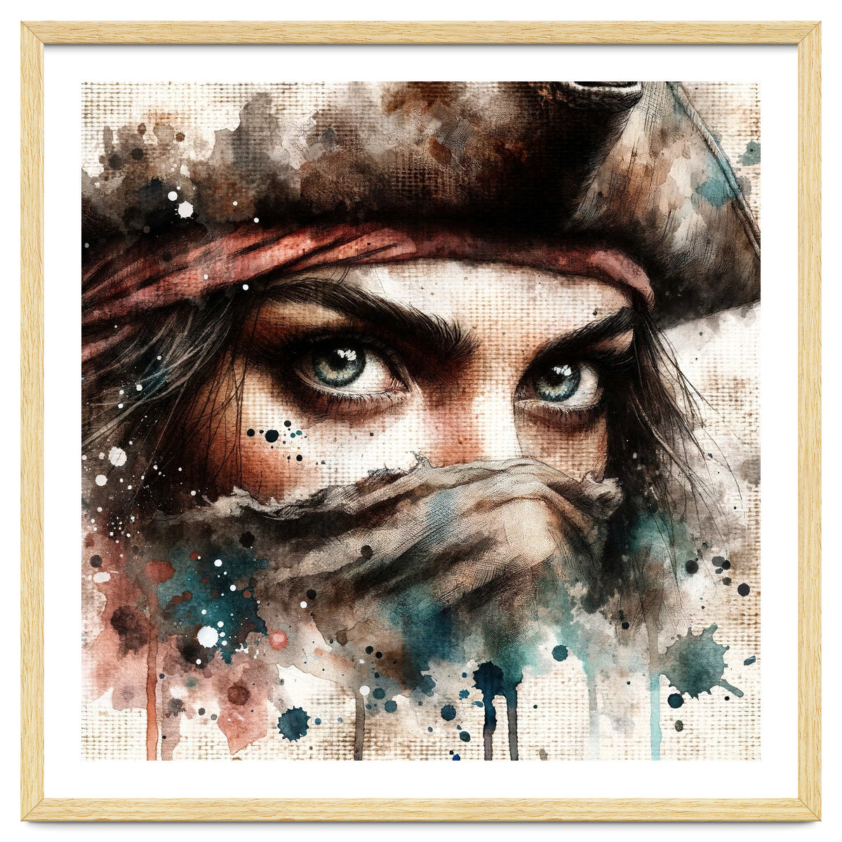 Watercolor Pirate Woman #1